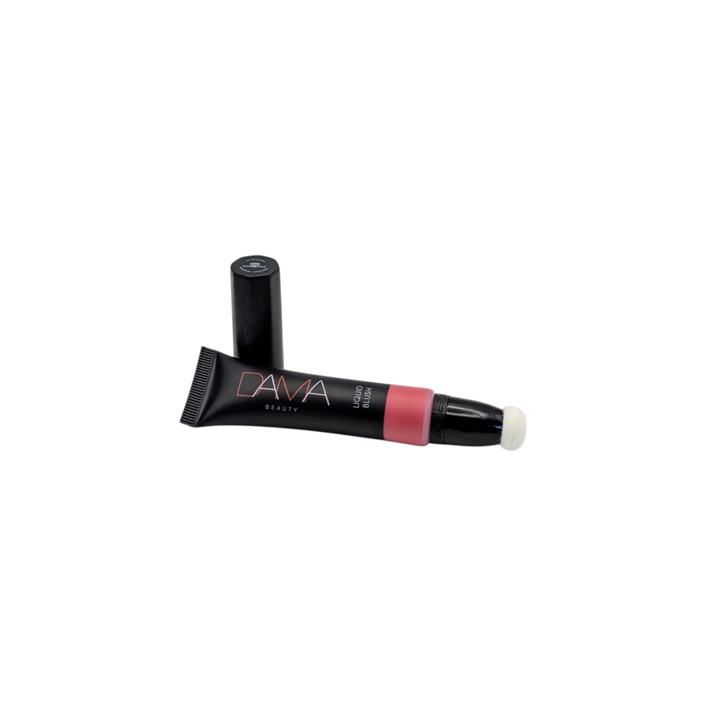 Liquid Blush tube with pink shade and black packaging on a white background