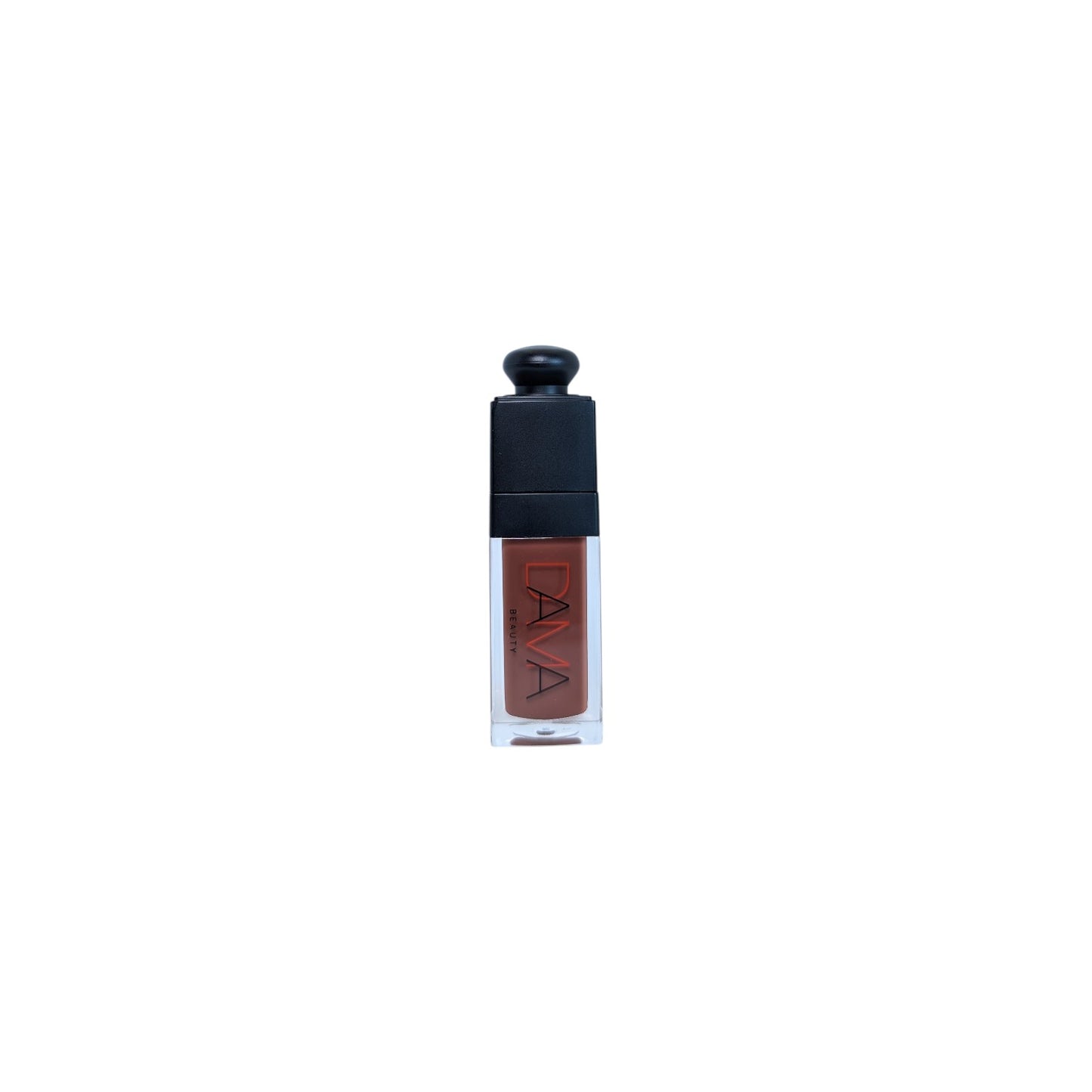 Lipstick with black cap on a white background