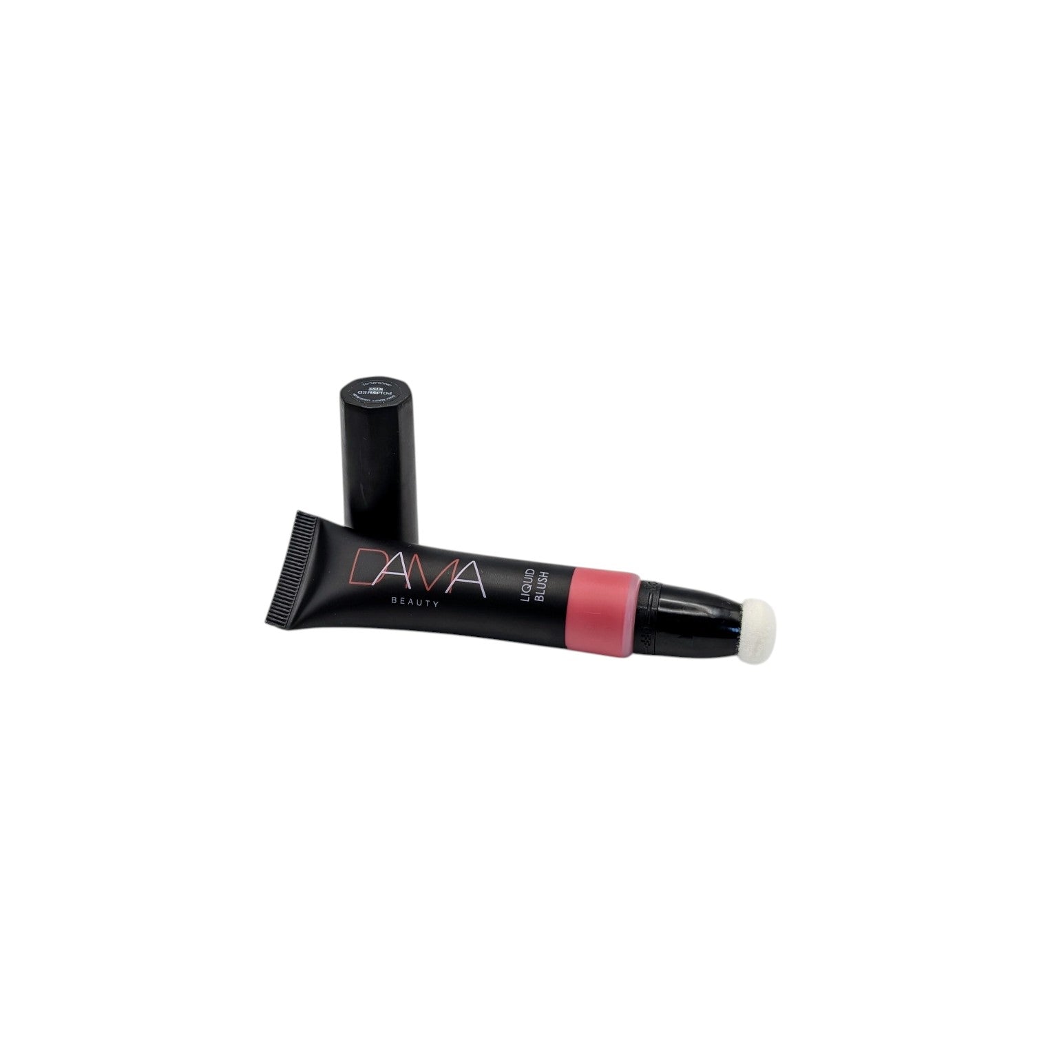 Liquid Blush tube with pink shade and black packaging on a white background