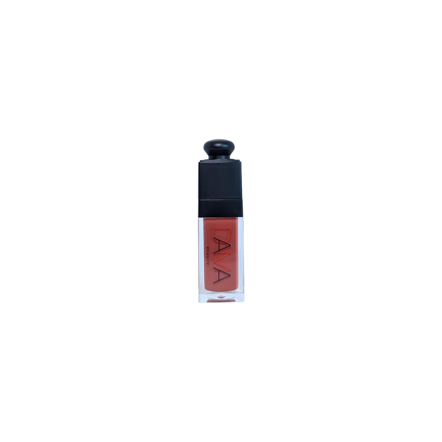 Lipstick with black cap on a white background
