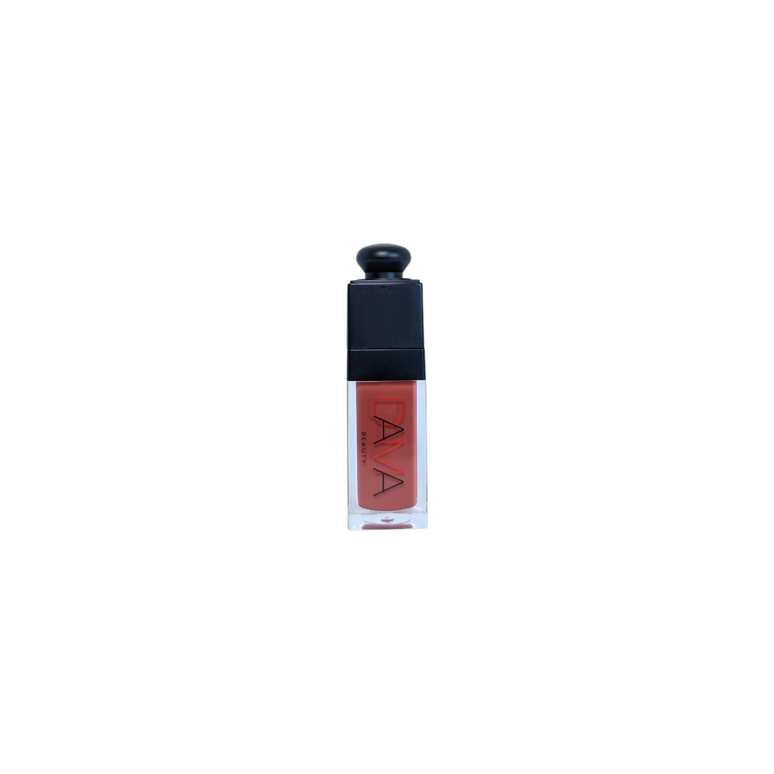 Lipstick with black cap on a white background