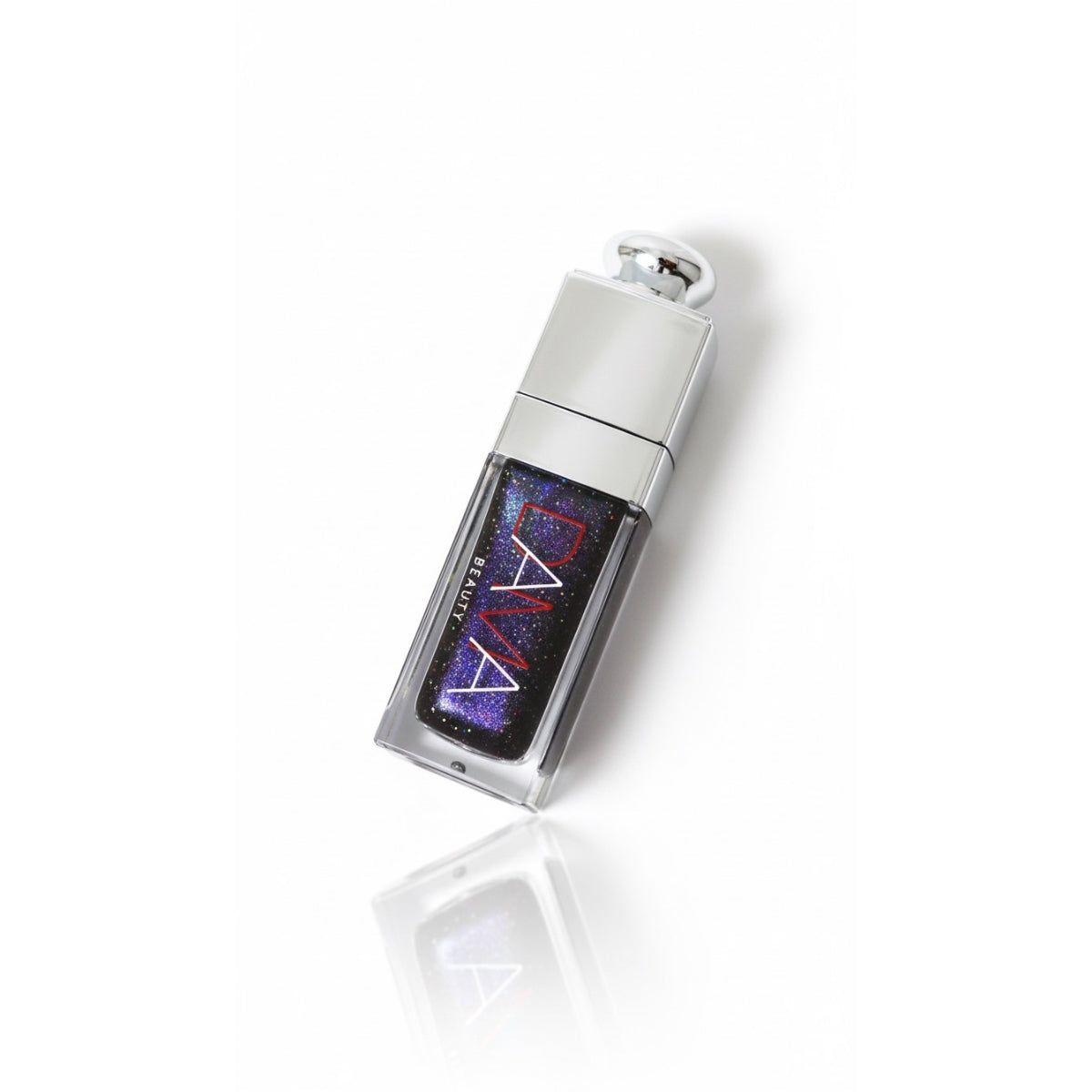 Lip Oil with colorful design on a white background