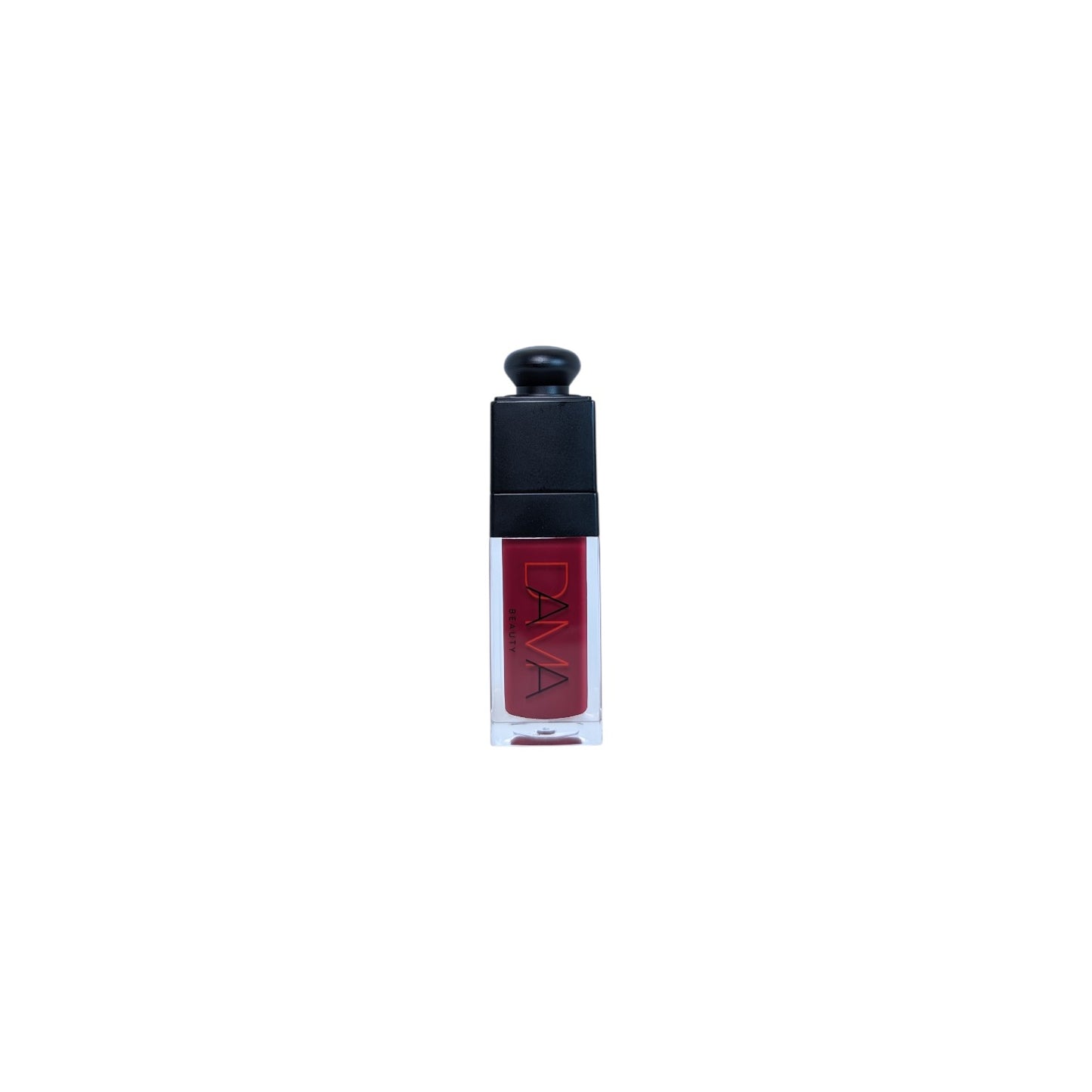 Lipstick with black cap on a white background