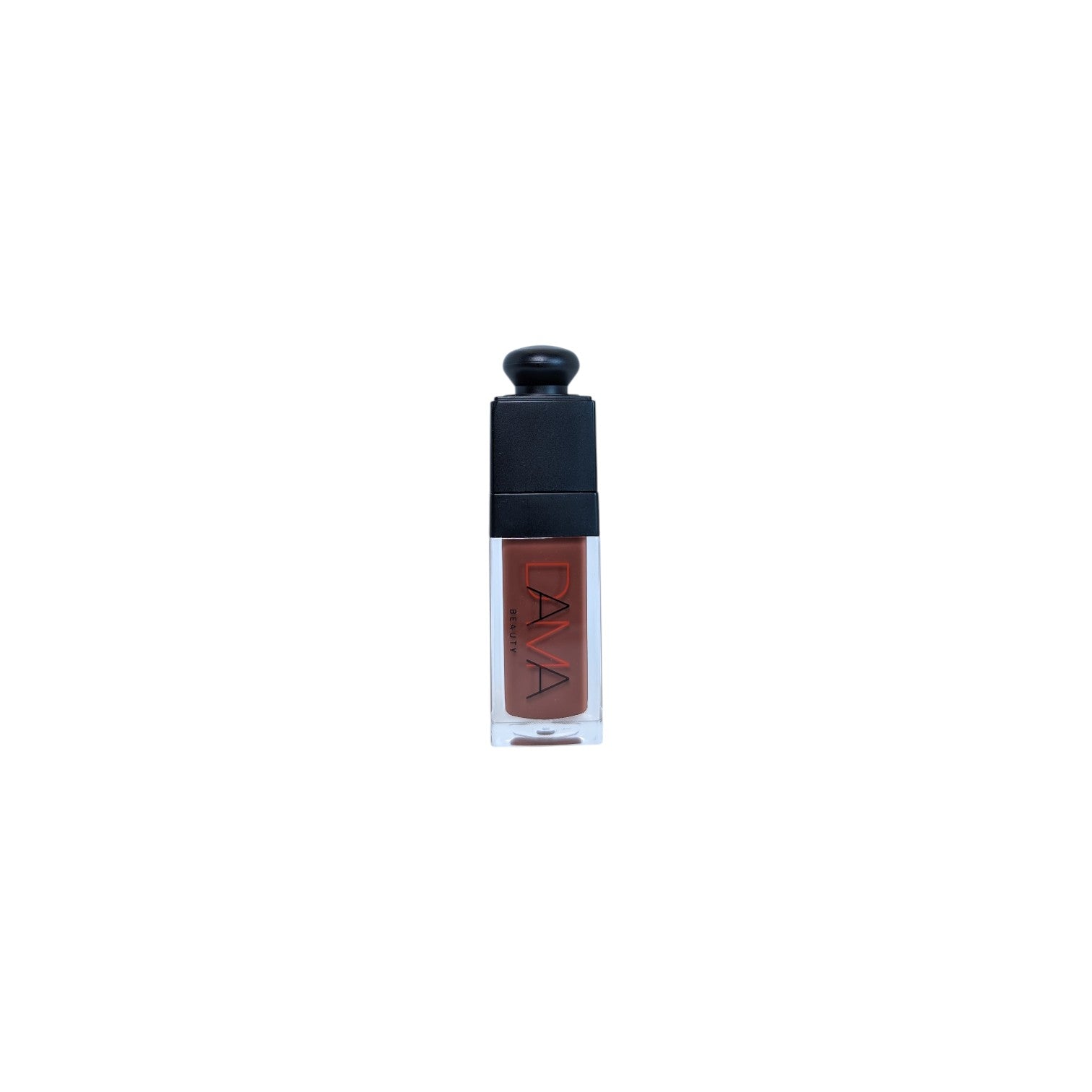 Lipstick with black cap on a white background