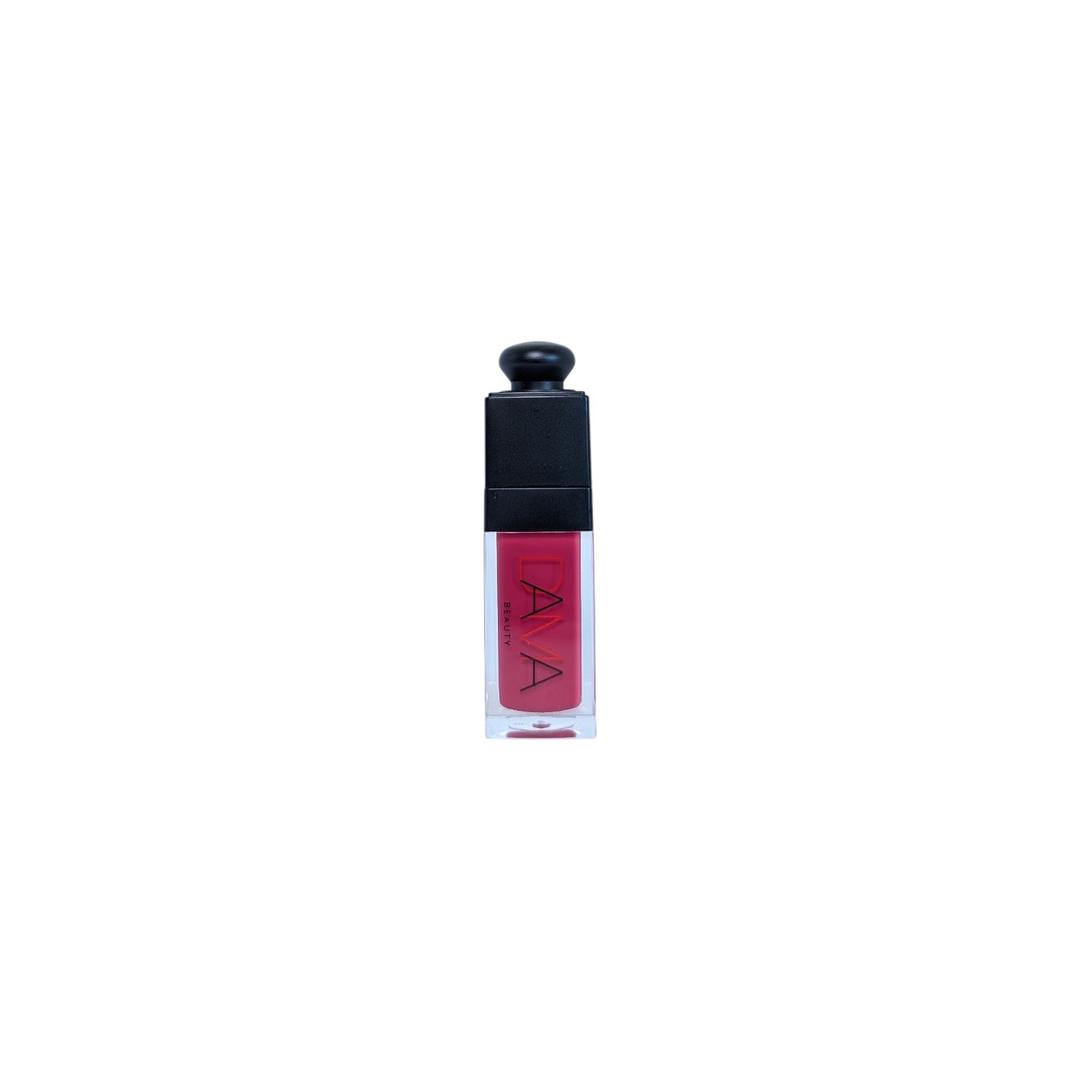 Lipstick with black cap on a white background